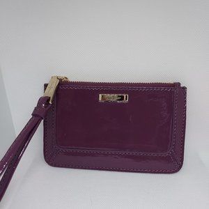 Cole Haan Purple patent leather wristlet with gold hardware